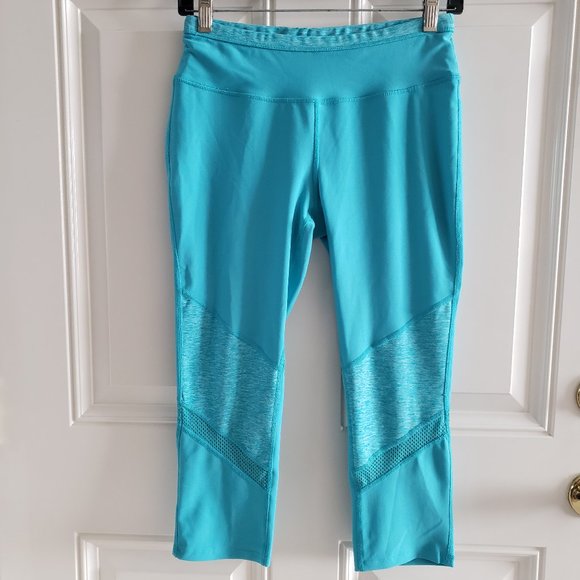 LAYER 8 QWICK DRY Mid Rise Blue Capri Yoga Pants SZ S - Picture 1 of 10